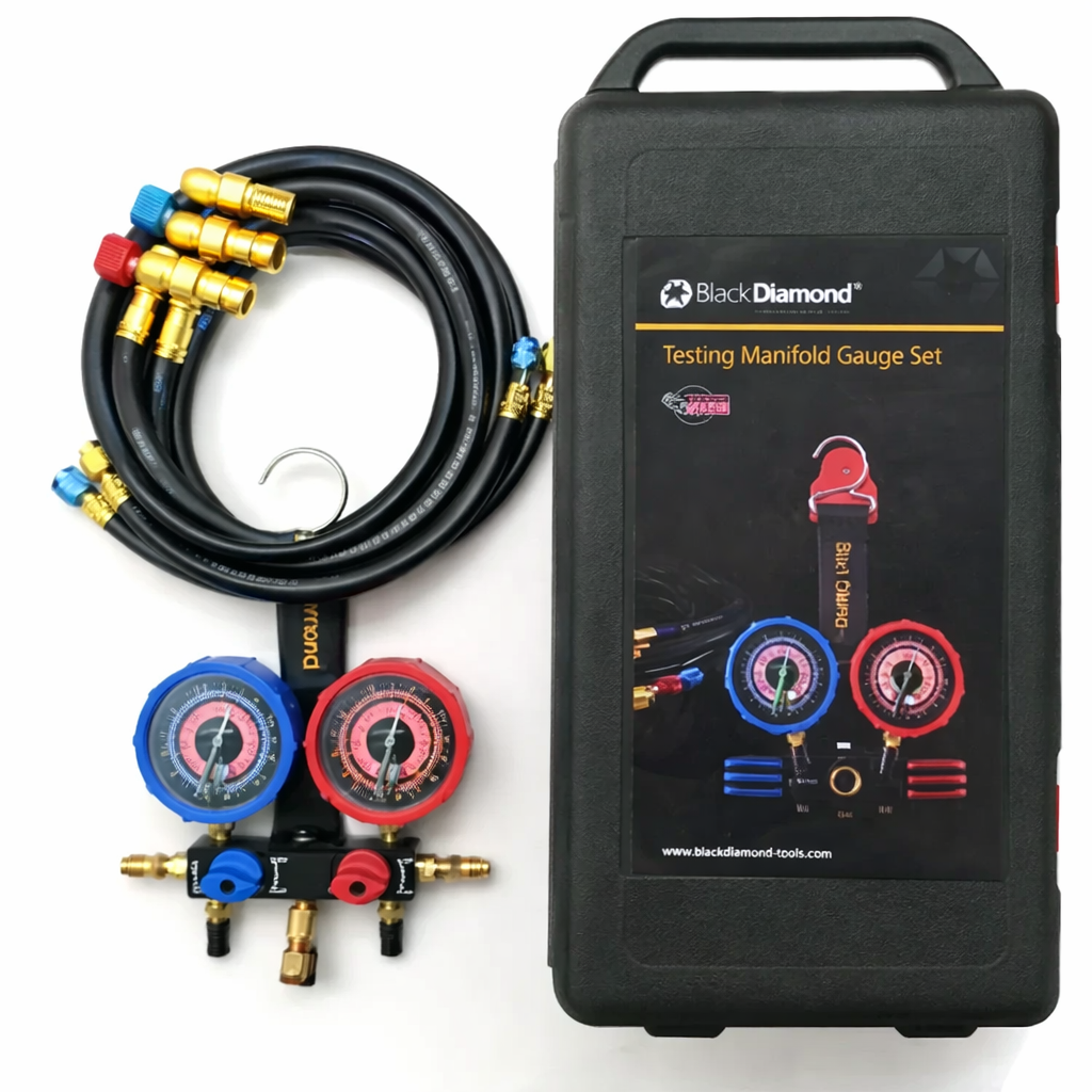 29483-ss-2.png Black Diamond - 29885-SS - Analog Manifold (R22/134A/404A/410A) + 150 cm vanalı hortum seti - Görsel 1